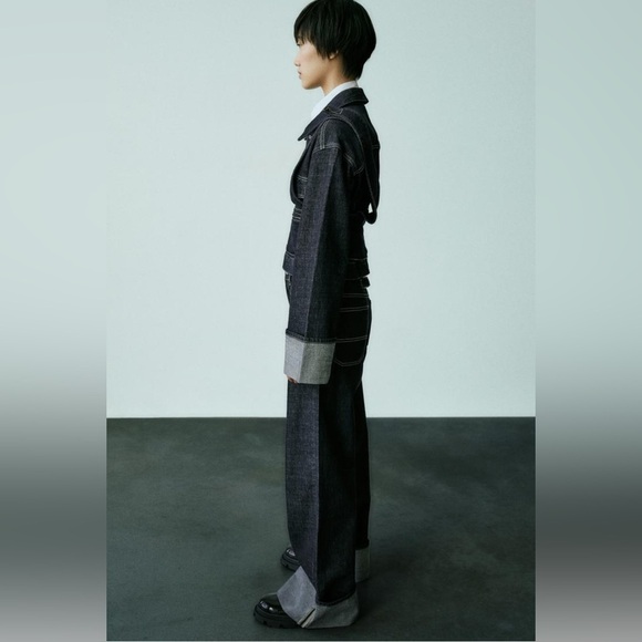 Zara Relaxed Indigo Jeans High Waist Wide Leg Size 4 NWOT - Picture 7 of 17